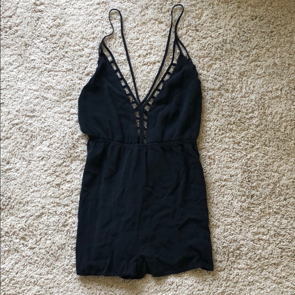Black Plunge Romper